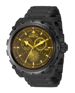 Invicta Coalition Forces 49201 Herenhorloge - Quartz Uurwerk - Roestvrij Staal met Gele Wijzerplaat - 50 mm
