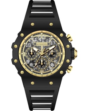 Invicta Racing 69662 Herrklocka - Kvartsurverk - Akryl med Guld Urskiva - 43 mm