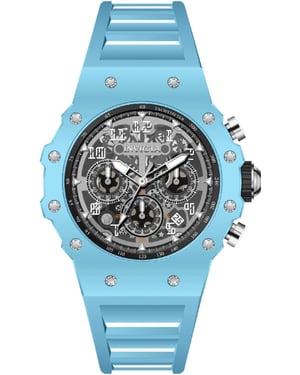 Invicta Racing 69674 Herenhorloge - Quartz Uurwerk - Acryl met Zilveren Wijzerplaat - 43 mm