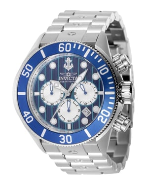 Invicta Ocean Voyage 47832 Herrklocka - Kvartsurverk - Rostfritt Stål med Blå Urskiva - 51 mm