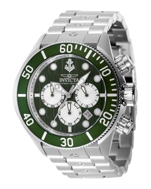 Invicta Ocean Voyage 47833 Herenhorloge - Quartz Uurwerk - Roestvrij Staal met Groene Wijzerplaat - 51 mm