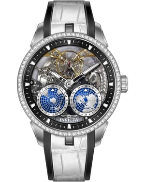Invicta Objet D Art 70194 Herenhorloge - Mechanisch Uurwerk - Roestvrij Staal met Zilveren Wijzerplaat - 45 mm