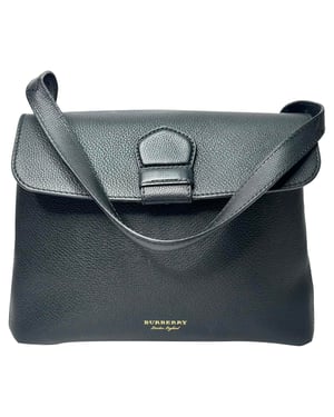 Burberry Medium Camberley Shoulder Bag in Black Leather