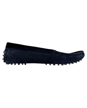 Manolo Blahnik Loafers in Navy Blue Suede