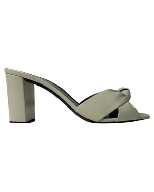 Saint Laurent Bianca Slide Sandals in White Leather