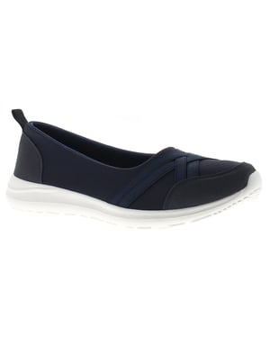 Platino Womens Flat Shoes Khloe Slip On navy