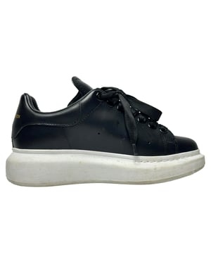 Alexander McQueen Oversized Sneakers in Black Calf Leather