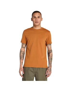 Timberland Heren-T-shirt met ronde hals en ‘River’-borduursel (Tarwe)