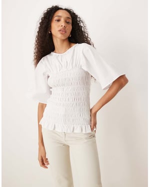 ASOS DESIGN rynkad bodyskjorta i vitt
