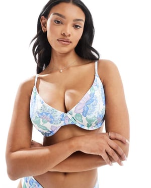 Hollister kurvig bygelbikiniöverdel i blommönster