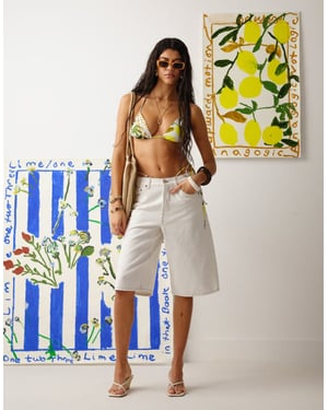 Topshop Lissabon citrontriangelbikinitopp i multi