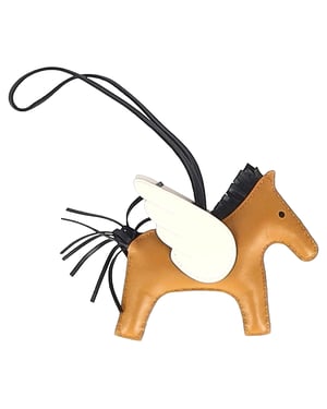 Hermès Rodeo MM Charm in Brown Leather