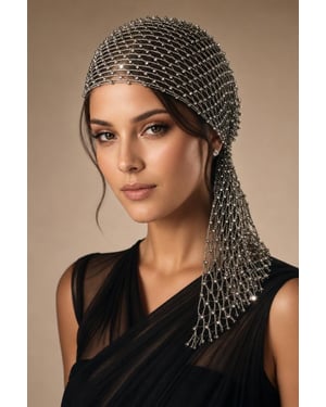 Vintage Rhinestone Net Headwear