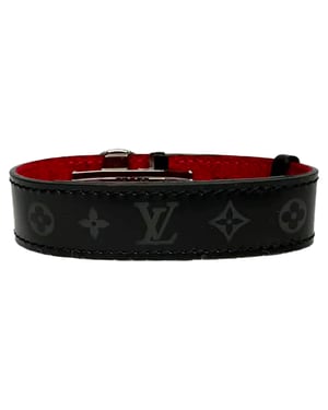 Louis Vuitton Rouge Monogram Eclipse Canvas Reversible Scharnierarmband in Zwart Leer