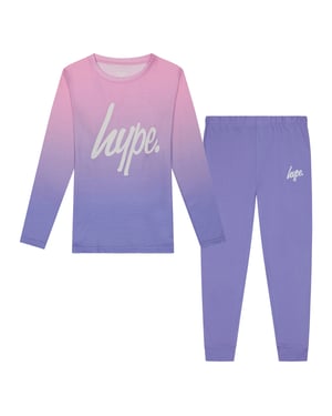 Girls Pyjama Set Kids Pink Pastel Fade Soft Sleepwear Lounge PJs