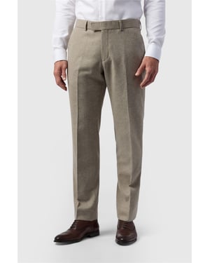 Flat Fronted Regular Suit Trousers in Silver