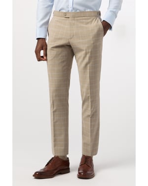 Flat Fronted Tailored Suit Trousers in Nude