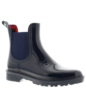 Platino Womens Ankle Wellies Splash Slip On navy