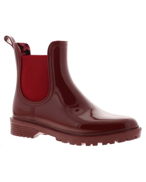 Platino Womens Ankle Wellies Splash Slip On burgundy