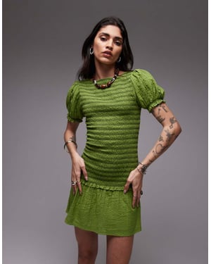 Topshop skräddarsydd mini klänning med kontrasterande sömmar i grön