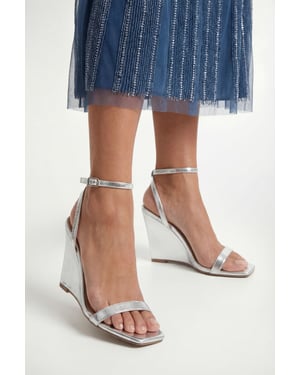 Redfern Faux Lizard Print Leather High Covered Smart Wedge Sandals
