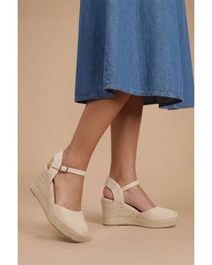 Emmy Textile Closed Toe Espadrille Wedge Sandals