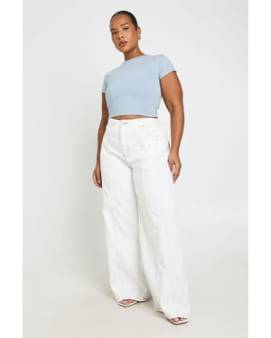 Plus Seam Detail Straight Leg Jean