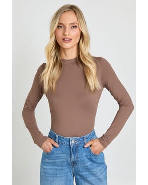 Petite Second Skin Crew Neck Long Sleeve Bodysuit