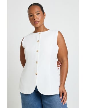 Plus Long Line Cinch Waist Waistcoat