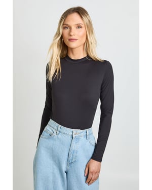 Petite Second Skin Crew Neck Long Sleeve Bodysuit