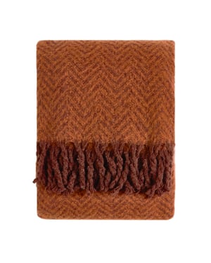 Furn Tweedie Brushed Herringbone Throw, Cinnamon