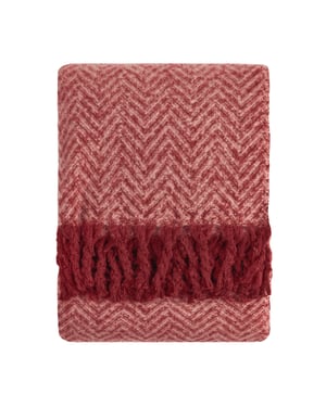Furn Tweedie Brushed Herringbone Throw, Pink/Burgundy