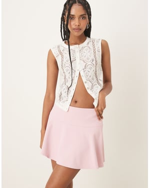 Abercrombie & Fitch mid rise mini skort i rosa
