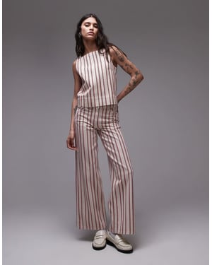 Topshop mid-rise breda benjeans i röd rand