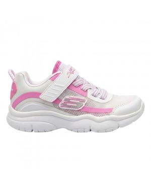 Skechers Flexblast-träningsskor för barn (Vit/rosa)