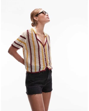 Topshop denim A-linjeformade shorts i tvättad svart