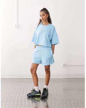 Noisy May sweatshirtshorts set i ljusblå