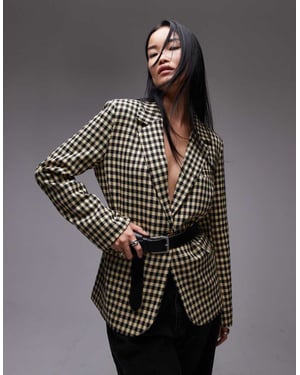 Topshop bold check tailored blazer in multi