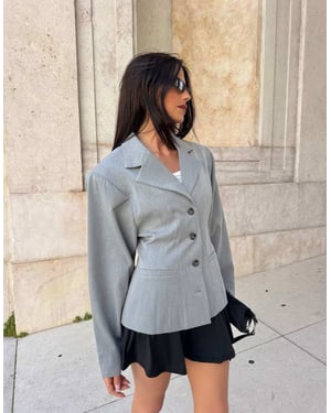 Labelrail x Barbara Ines scuplted tailored jacket in grey