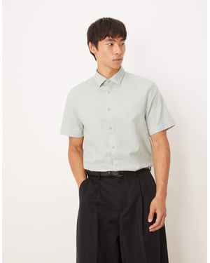 ASOS DESIGN formell linneblandning vanlig skjorta i mintgrön
