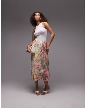 ASOS DESIGN spjälkad draperad maxiskjorta i blandat blommönster