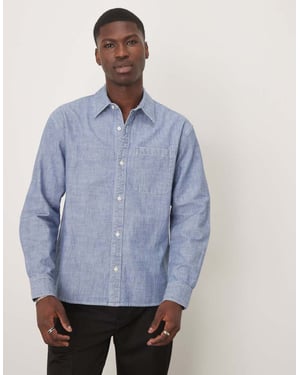 Abercrombie & Fitch långärmad denimskjorta i indigo