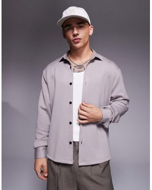 ASOS DESIGN jersey overshirt in grey