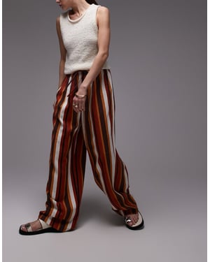 Topshop linneballongbyxa i chokladrand