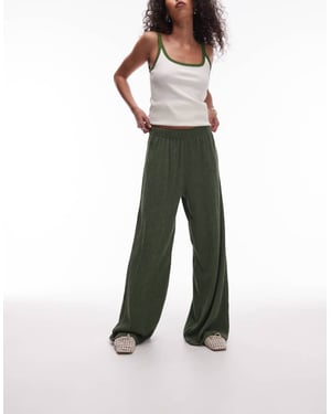 Topshop strukturerade vida byxor i khaki