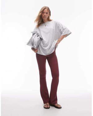 Topshop smal ribbad flare i bordeaux