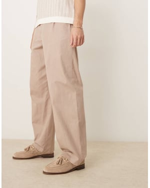 ASOS DESIGN vida linnebyxor med dart i beige