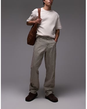 Dickies garyville regular fit hickory stripe trousers in cappuccino brown