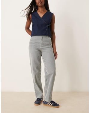 Dickies hickory stripe denim carpenter trousers in navy