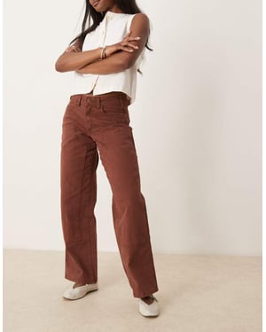 Dickies River Ranch western byxor med dubbel knä i canvas i cappuccino brunt